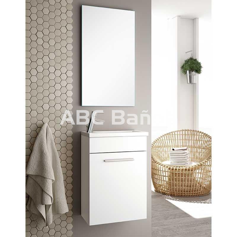 Mueble Auxiliar de Baño Clásico 2 Puertas Bisel